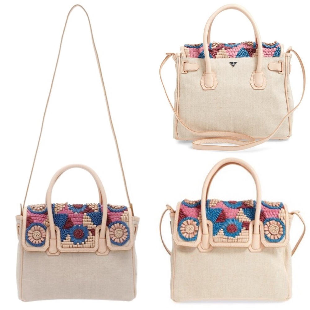 NWOT Sam Edelman Sylvia Leather & Canvas Satchel